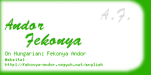 andor fekonya business card